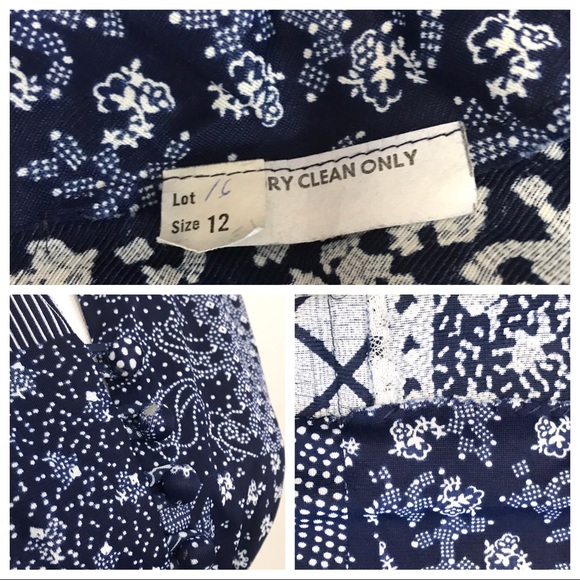 Vintage Prairie Maxi Dress Lace Trim Patchwork 70s - Picture 6 of 8